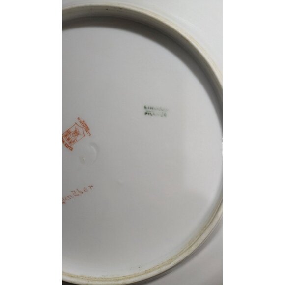 Elite Works Hand Painted Limoges Plate 9" Floral Design Scalloped Edge Gold Trim - Picture 6 of 11